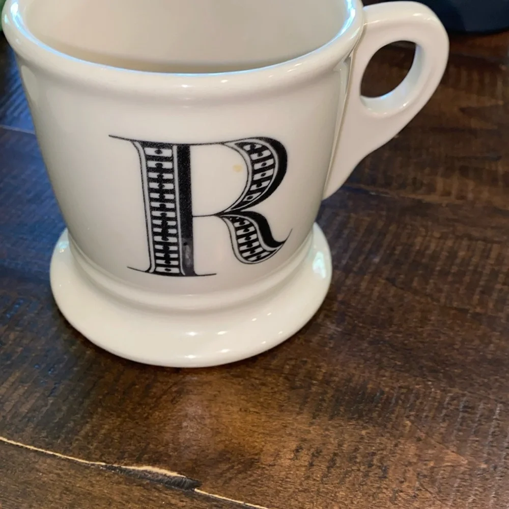 Anthropologie R monogram ceramic coffee/tea mug